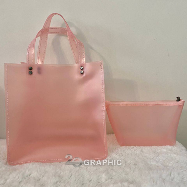 کیف دو قلو طلقی به همراه کیف لوازم آرایش